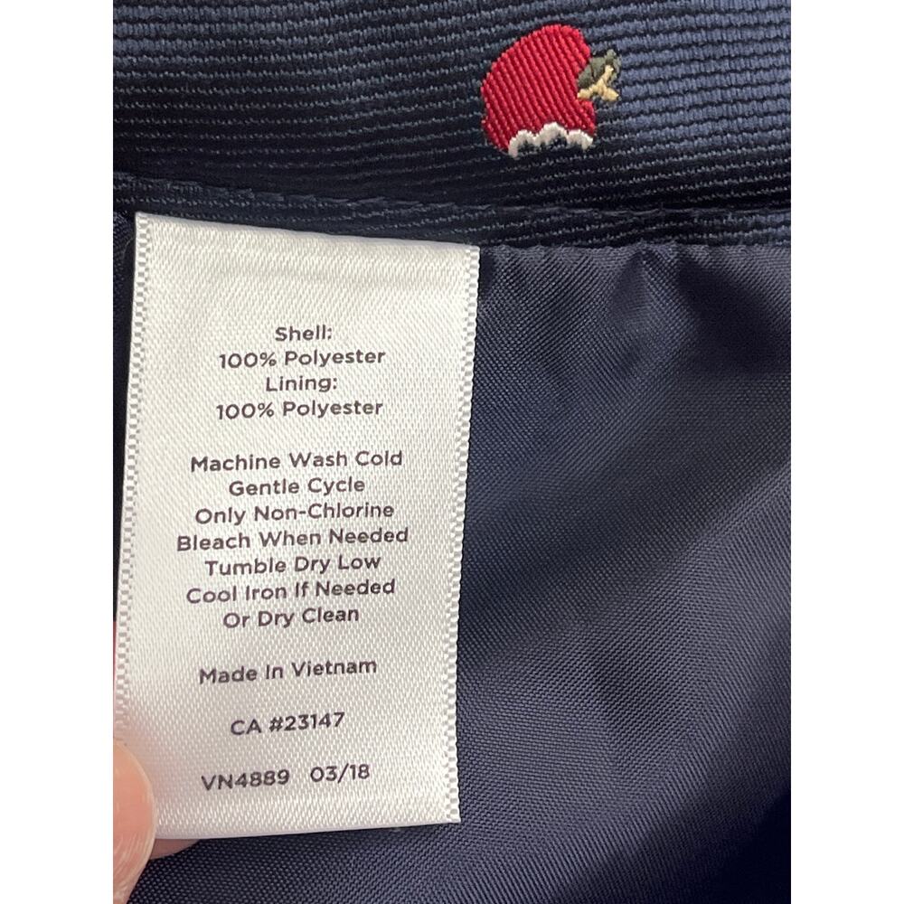 Talbots Apple Print Fully Lined Ankle Pants Petite size 16P Fruit Novelty Navy - Picture 7 of 12